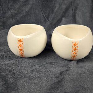 Pair of Chocolate by the Bald Man Max Brenner Hug Mugs White Ceramic